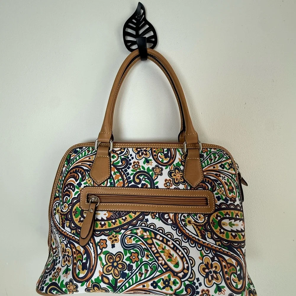 Giani Bernini Stylish Paisley Handbag‎ with Tan Accents